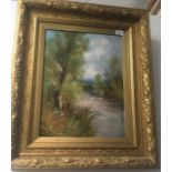 J COOK A pair of river landscapes Oil on canvas Both signed (Dimensions: 49.5 x 37cm.)(49.5 x