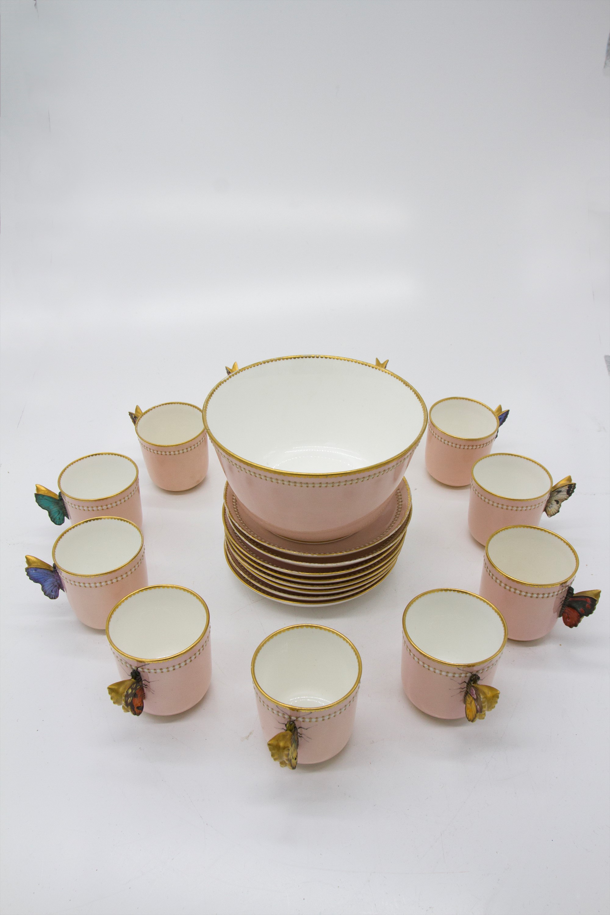 A Royal Worcester coffee service, circa 1875, comprising 15 coffee cans, each with hand painted - Image 2 of 4