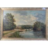 J. LEWIS (19th Century) Kingston Upon Thames Oil on canvas Signed (Dimensions: 39.5 x 60cm.)(39.5