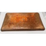 A Herbert Dyer art copper tray decorated with medlars, stamped 'H.Dyer'. (Dimensions: 27cm x 48.