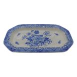 A large early 19th century Cambrian Pottery Swansea fish serving dish,transfer printed in blue