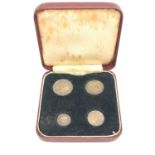 G.B. maundy set 1906, matching toned set, cased. Unc.