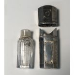 An English silver miniature perfume bottle