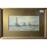 Walter CANNON ( XX ) Shipping Outbound and Returning Watercolour, a pair Each signed (Dimensions: 15