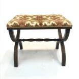 A Regency style mahogany stool. (Dimensions: Height 47cm, 47.5cm wide.)(Height 47cm, 47.5cm wide.)