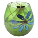 A Norman Stuart Clarke art glass vase, signed to base, height 15.5cm, together with a Norman
