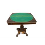 A rosewood card table, early 19th century. (Dimensions: Height 74cm, width 91.5cm.)(Height 74cm,