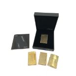 A Dupont gold plater lighter, original box and Harrods guarantee card together with one other Dupont