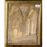 English School, late 19th/early 20th Century Wells Cathedral Watercolour (Dimensions: 35 x 27.