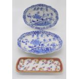 A pair of moulded Swansea porcelain dishes, transfer printed with the 'Elephant Rock' pattern, circa