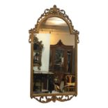 A George III style gilt framed wall mirror. (Dimensions: Height 145cm, width 78cm.)(Height 145cm,