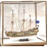 A well detailed model of the Dutch warship 'Friesland 1663', triple masted, 80 gun, contained in a