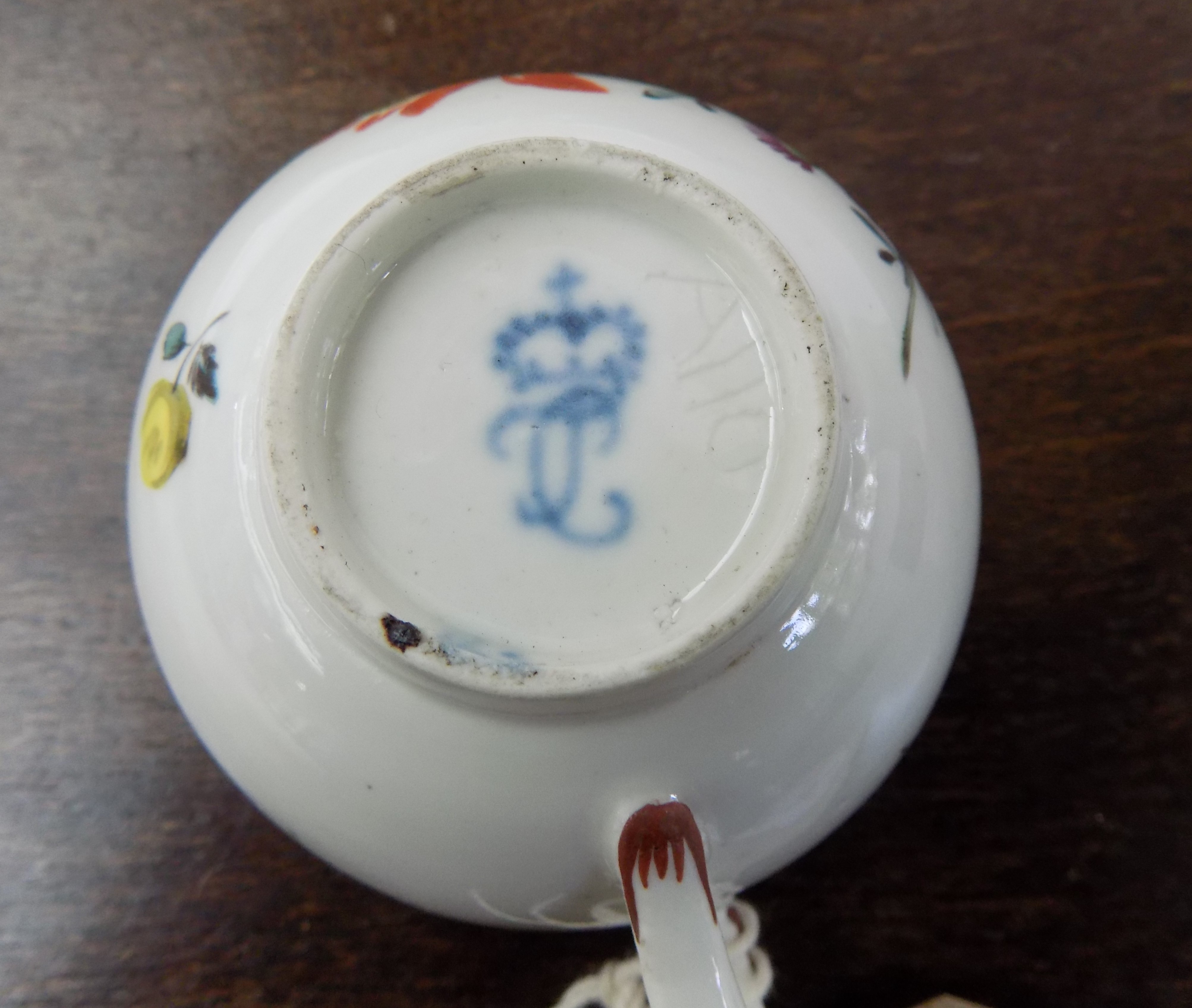An 18th century Frankenthal teacup and saucer painted with floral sprays.Condition report: See - Image 3 of 11