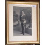 A late 19th/early 20th Century Photograph of a young officer in regimental uniform (Dimensions: 27 x