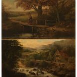 Victorian School Rural Scenes Oil on canvas (Dimensions: 28 x 53cm)(28 x 53cm)Condition report: 74