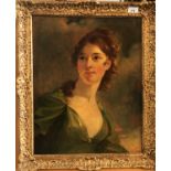 English School, late 18th/19th Century Portrait of a Lady Oil on canvas (Dimensions: 52 x 42cm)(52 x