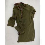 A Mulberry raincoat with detachable leather collar, men's size small. (Qty: 1)