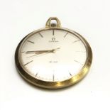 An Omega 18ct gold cased De Ville open face keyless dress pocket watch, with 601 calibre movement no