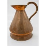 A Victorian copper two gallon harvest jug of traditional tapered form. (Dimensions: Height 37cm.)(