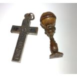 A Polish Warsaw Massacre 1861 cross 8cm and a desk seal.