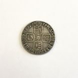 Sixpence. Anne 1711. GVF.