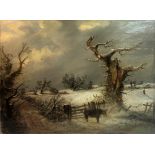 Follower of Thomas Smythe Winter Landscape Oil on canvas (Dimensions: 31 x 41cm)(31 x 41cm)