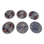 A set of four Chinese Imari saucer dishes, and a similar near pair (6). (Dimensions: 12cm