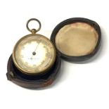 A pocket aneroid barometer by Blackham & Sons, Birmingham, cased