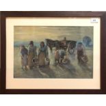 Follower of William CONOR, Women harvesting, watercolour, 28 x 43cm.