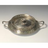 A Victorian silver butter dish stand and lid