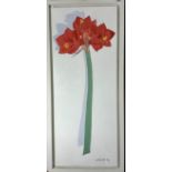 Sasha HARDING ( b.1949 ) Flower Stalks Oil on canvas Both signed (Dimensions: Each 76 x 30cm.)(
