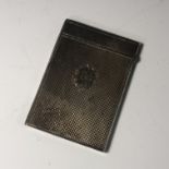 An engine turned silver visiting card case