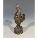 An early 20th century bronze model of a cockerel, cast marks 'Elkington & Co. Z'. (Dimensions:
