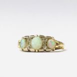 An 18ct gold Victorian style opal and diamond ring