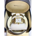 A Raymond Weil gentlemans Tango wristwatch, the white rectangular dial with Roman numerals,