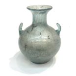 A Roman style glass vase with twin handles. (Dimensions: Height 34cm.)(Height 34cm.)