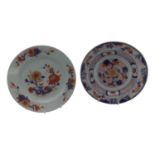 Two Chinese Imari porcelain plates, 18th century, both with flowering branches. (Dimensions: 23cm