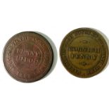 Cornish 19th Century Penny Tokens (2):