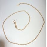 A gold chain with swivel clip 6.5gm
