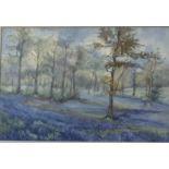 English School, early 20th Century Bluebell wood Watercolour (Dimensions: 20 x 29.5cm.)(20 x 29.