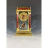 A French late 19th century four glass mantel clock, the movement by S Marti, retailed by Fratelli,