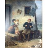 J. HARRISON (19th Century) Fisherman's Family Oil on canvas Signed and dated 1887 (Dimensions: 71