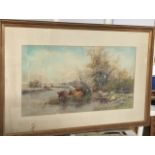 Tom ROWDEN (1842-1926) Cattle and Sheep Watering Watercolour on paper Signed and dated 97 (