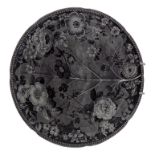 A Cambrian Pottery Swansea dinner plate, circa 1820 , transfer printed in black with an overall leaf