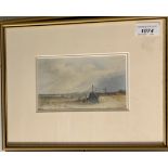 English School, late 19th/early 20th Century Beach scene at low tide Watercolour (Dimensions: 9.5