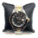 A Bernhard H. Mayer gentleman's automatic stainless steel and gold plated diver's wristwatch, the