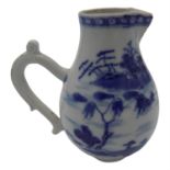 A Chinese blue and white export porcelain jug, height 11cm.