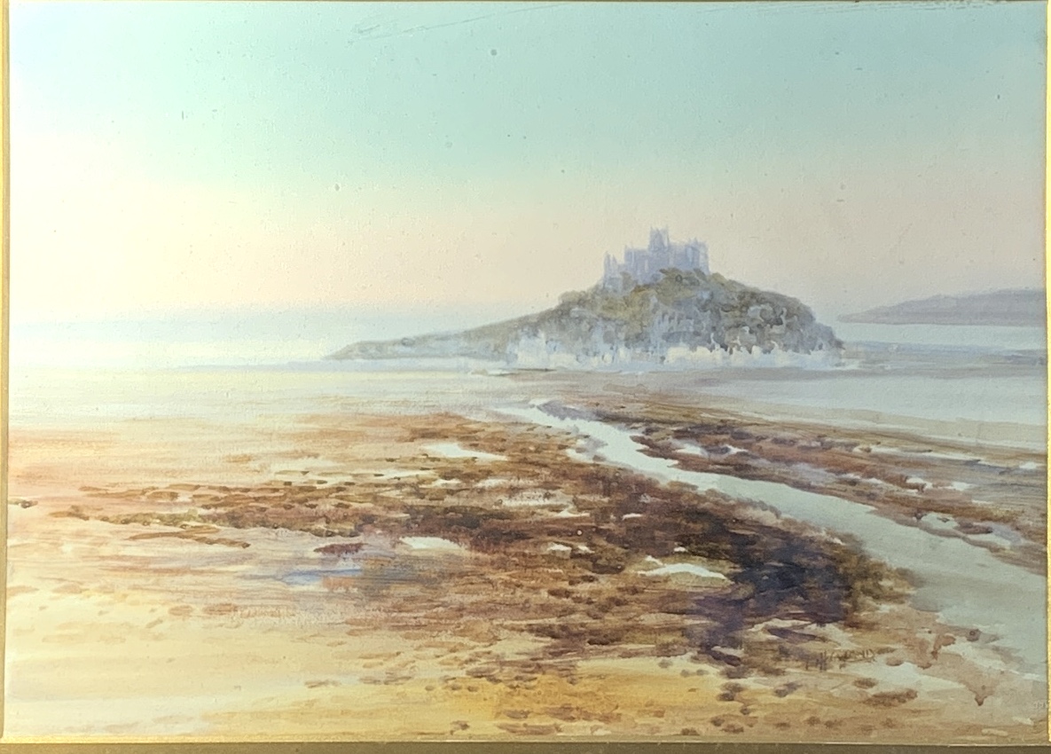 John SHAPLAND (1865-1929) Low Tide, St. Michael's Mount Watercolour on paper Signed (Dimensions: