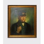 Continental School, early 20th century, portrait of a sea captain, oil on canvas. (Dimensions: