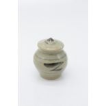 A Jeremy Leach (b. 1941) Lowerdown Pottery stoneware small lidded jar, impressed marks to base. (
